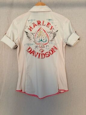 Harley-Davidson Rhinestone Logo Button-Down Shirt | Cotton | Crystal Detail